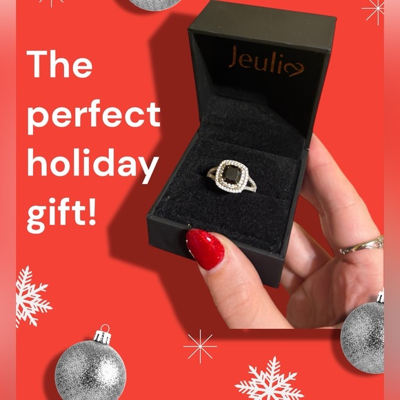 Jeulia Black Onyx Double Halo Ring - Picture 4 of 7